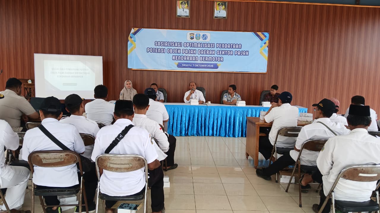 sosialisasi-optimalisasi-pendataan-potensi-objek-pajak-daerah-sektor-pajak-kendaraan-bermotor-di-pendopo-kecamatan-sidayu-oleh-jasa-raharja-dan-samsat